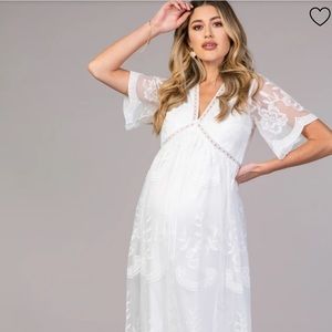 Pinkblush maternity gown in stunning white
